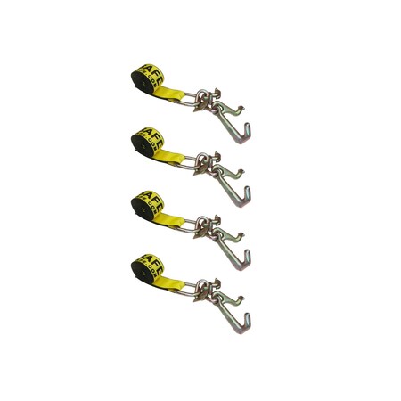 Tie 4 Safe 2 Inch x 10 Foot Yellow Replacement Strap - Pack of 4